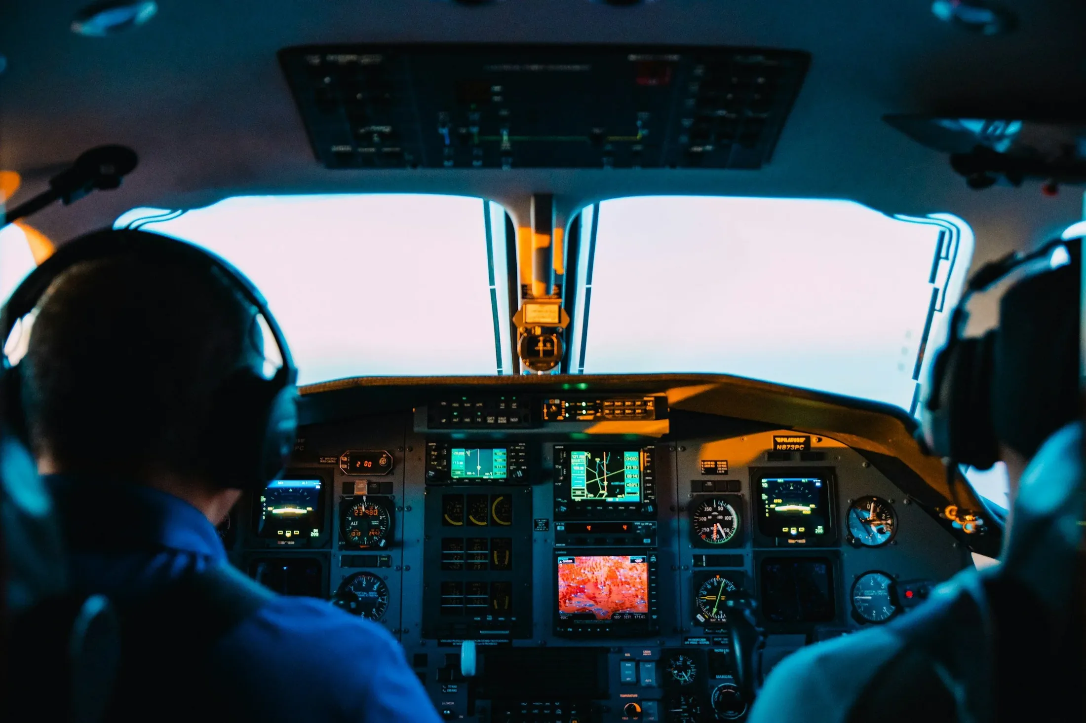 Light aircraft over the countryside
